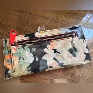 Ted Baker London Black Floral Wallet Clutch Opulent Bloom Pattern
